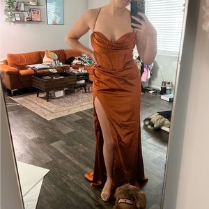 Burnt orange formal dress